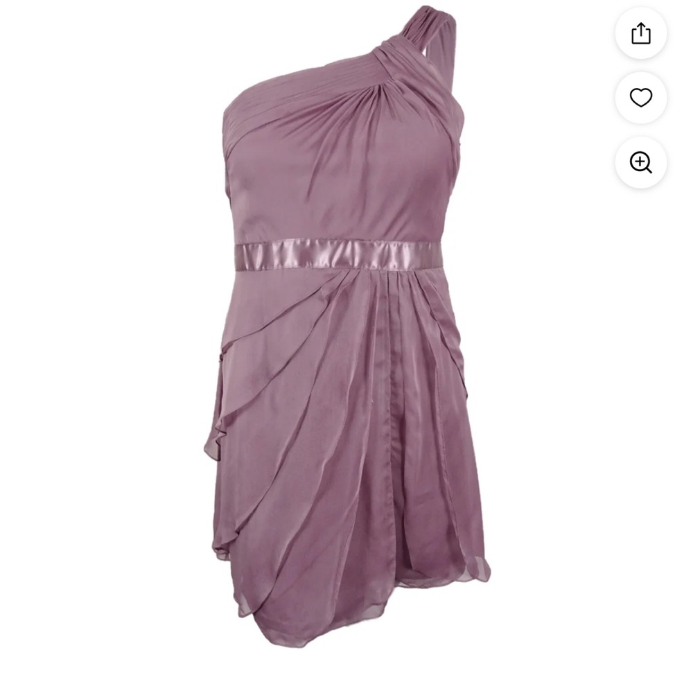 Adrianna Papell Women's Tiered Chiffon One Shoulder Dress size 6 - Picture 4 of 6